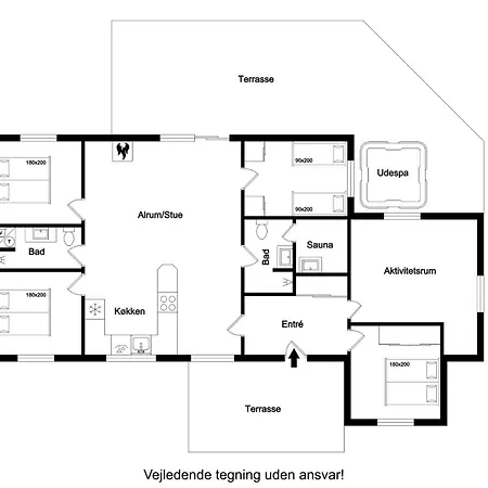 Сasa de vacaciones Large, Well-maintained Near Sondervig, With Activity Room, 6-person Outdoor Hot Tub And Sauna