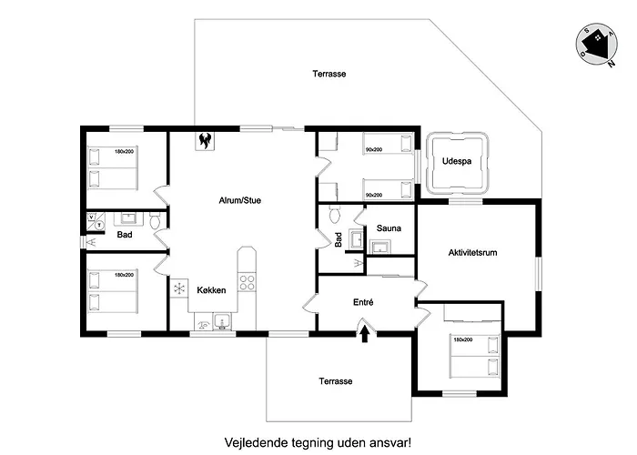 Semesterbostad Large, Well-maintained Near Sondervig, With Activity Room, 6-person Outdoor Hot Tub And Sauna